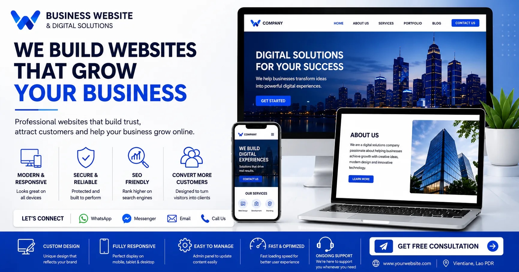 ຮັບອອກແບບ Website ຕາມທຸລະກິດ
